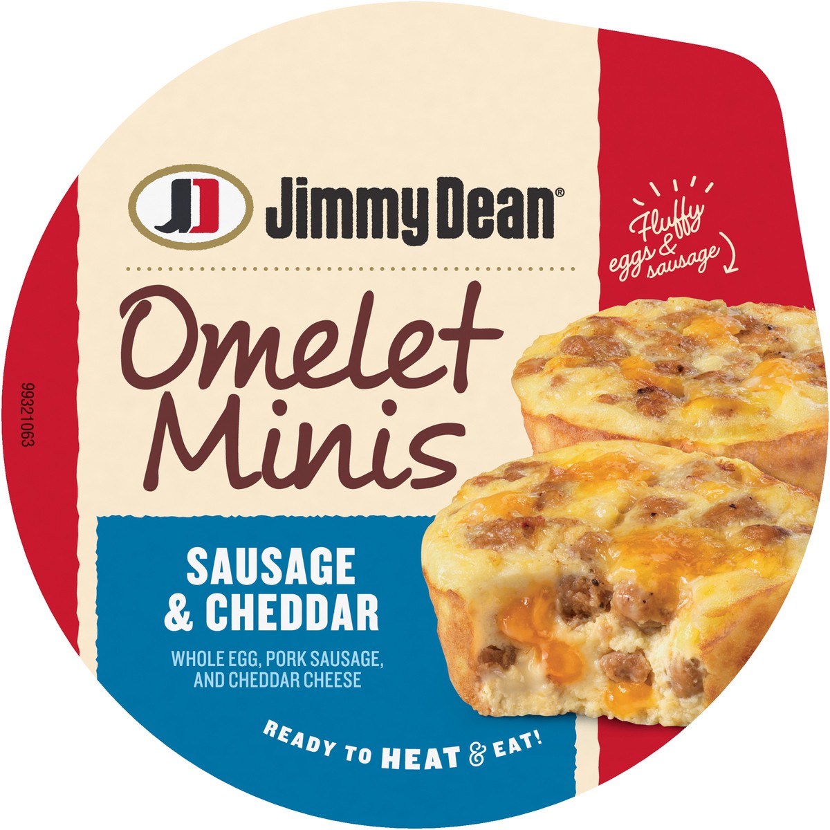 slide 3 of 10, Jimmy Dean Sausage & Cheddar Omelet Minis 3.2 oz, 2 Count, 90.72 g