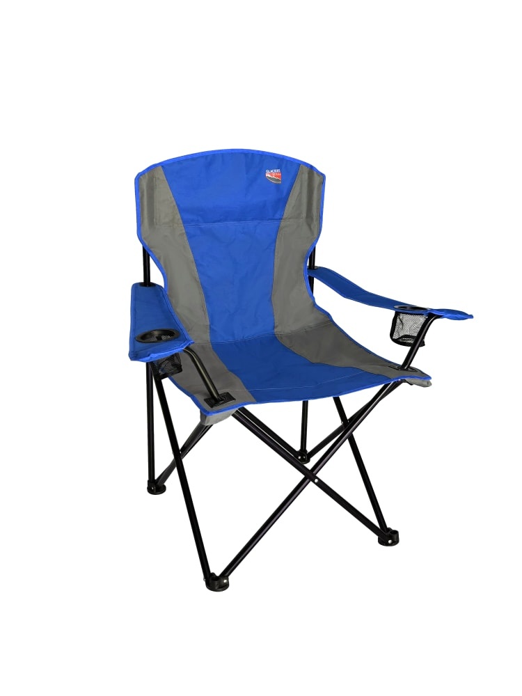 slide 1 of 1, Glacier's Edge Premium Folding Chair - Blue/Grey, 1 ct