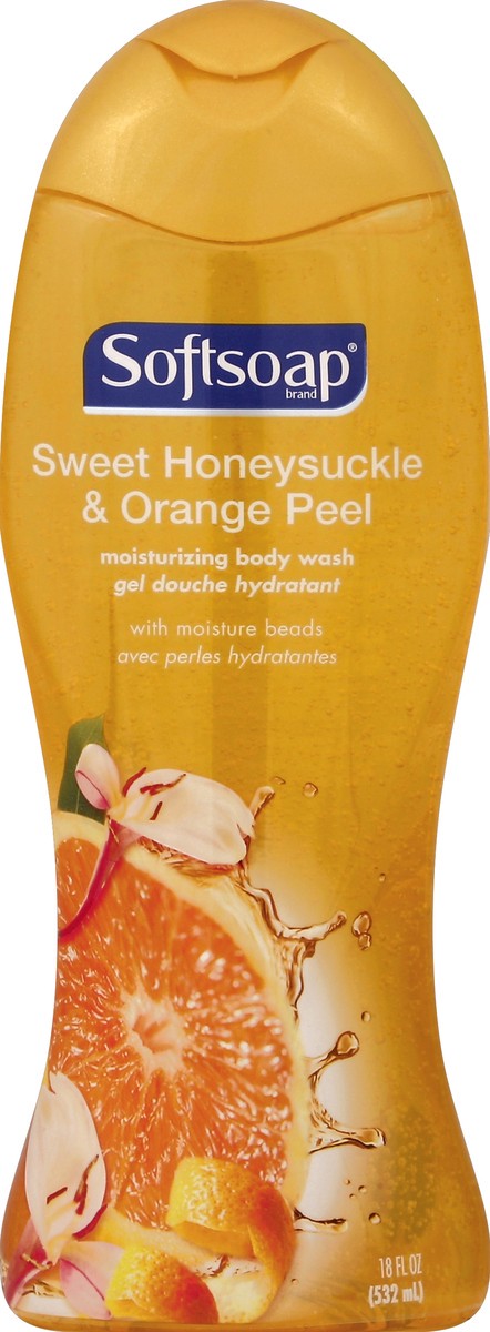 slide 3 of 6, Softsoap Moisturizing Body Wash Sweet Honeysuckle & Orange Peel, 18 fl oz