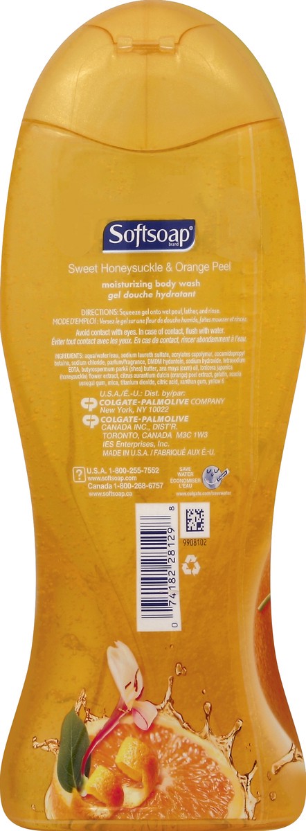 slide 4 of 6, Softsoap Moisturizing Body Wash Sweet Honeysuckle & Orange Peel, 18 fl oz