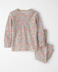 Littleplanet Baby Girl 2-Piece Organic Cotton Ribbed Pajama Set in Spring Floral - 6M