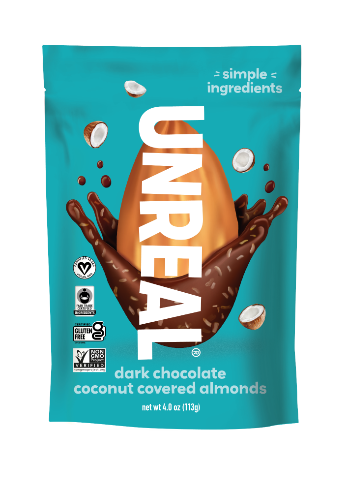 slide 1 of 2, Unreal Dark Chocolate Coconut Almonds (4.0 oz), 4 oz
