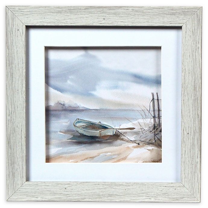 slide 1 of 2, Prinz Boat Square Framed Wall Art - Blue, 9.5 in