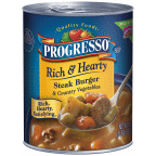 slide 1 of 1, Progresso Rich & Hearty Steak Burger & Country Vegetables Soup, 18.5 oz