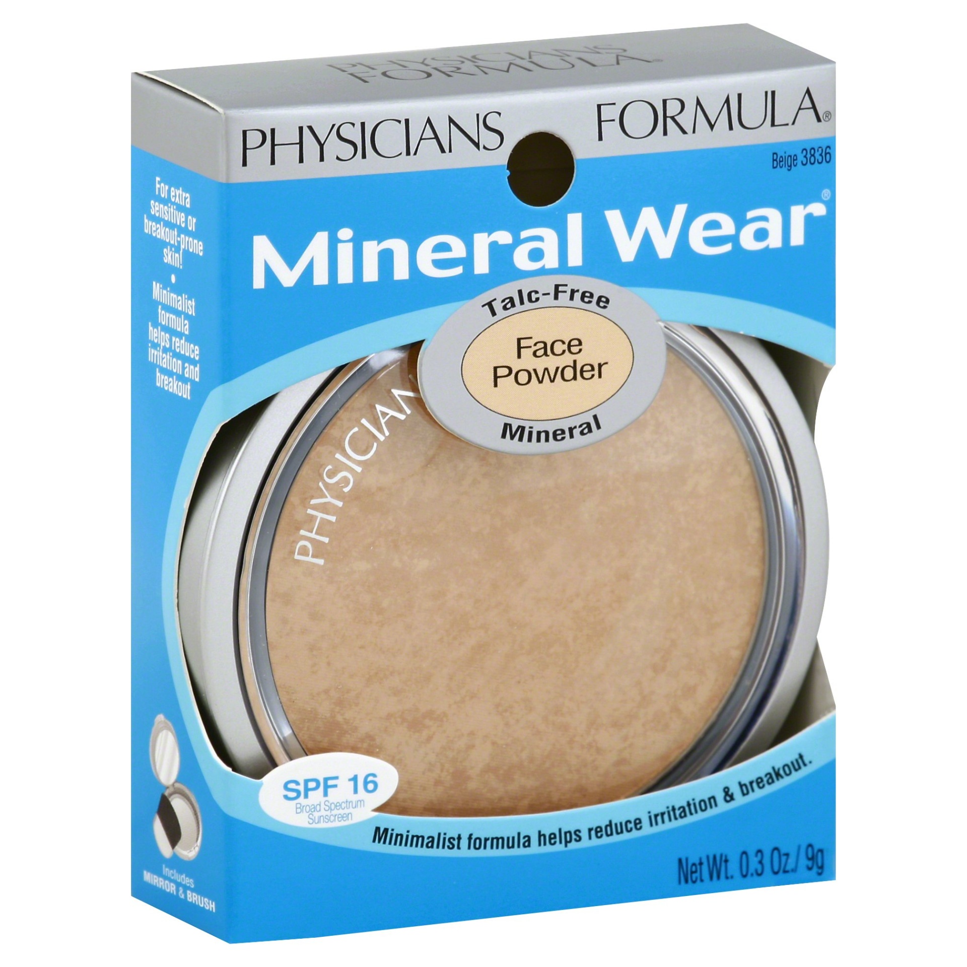 slide 1 of 6, Physicians Formula Mineral Wear Talc-Free Mineral Face Powder, Beige, 0.3 oz