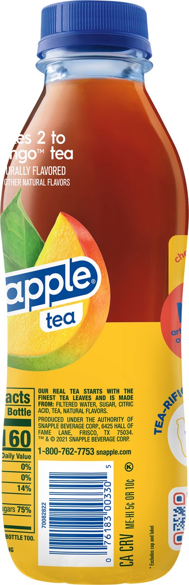 slide 8 of 12, Snapple Mango Tea - 16 oz, 16 fl oz