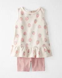 Littleplanet Toddler Girl 2-Piece Set Made with Organic Cotton in Strawberry Print - 2T