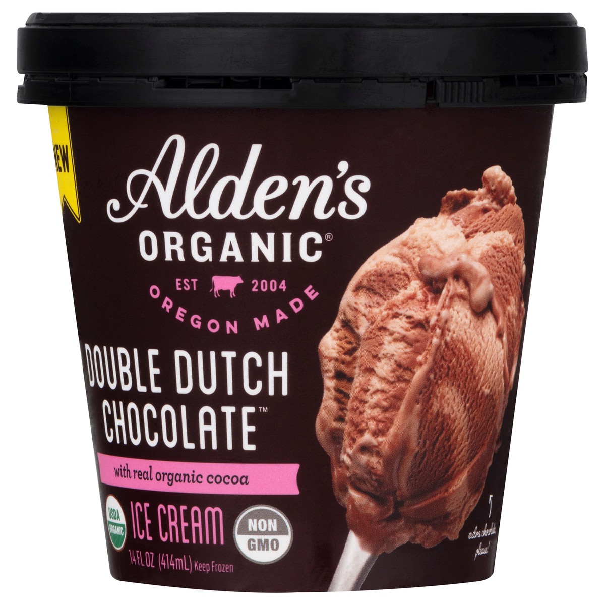 slide 3 of 9, Alden's Aldens Double Dutch Chocolate Ice Cream, 14 fl oz