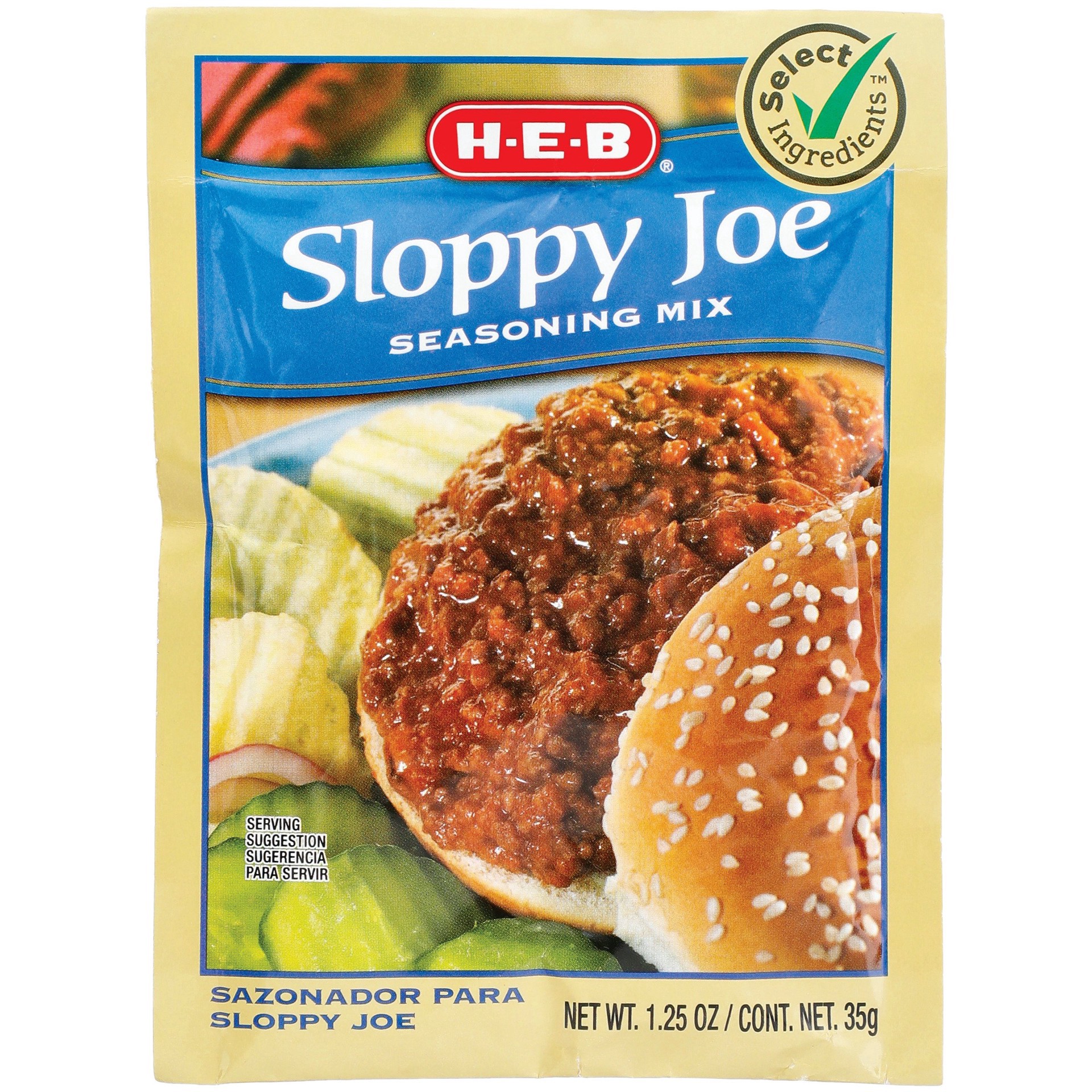 slide 1 of 1, H-E-B Sloppy Joe Seasoning Mix, 1.25 oz