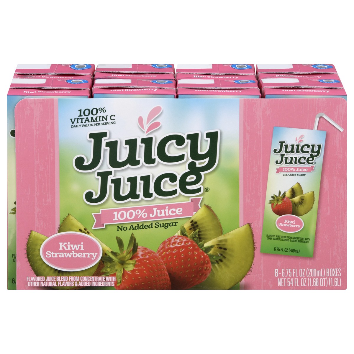 slide 1 of 9, Juicy Juice 8 Pack Kiwi Strawberry 100% Juice 8 ea, 8 ct