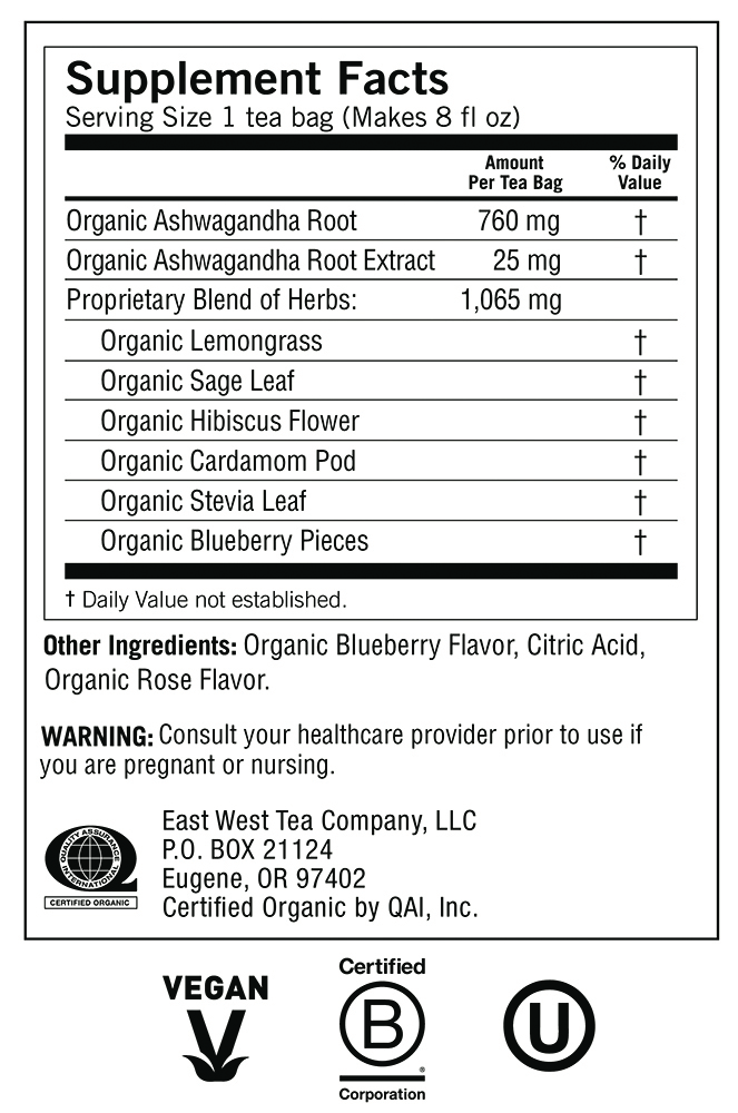 slide 4 of 5, Yogi Blueberry Sage Stress Relief with Ashwagandha 16 Tea Bags, 16 ct