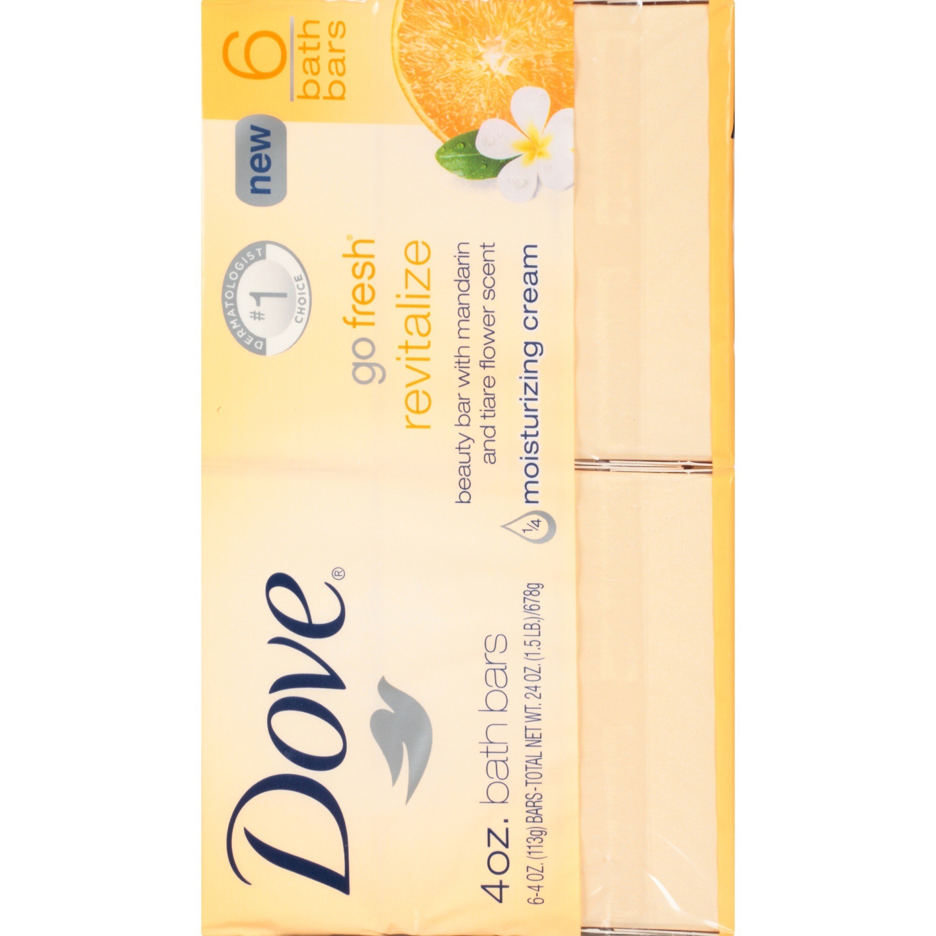 slide 6 of 7, Dove Go Fresh Mandarin And Tiare Flower Beauty Bar 4 Oz 6 Bars, 6 ct