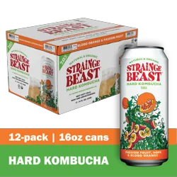 Strainge Beast Blood Orange & Passion Fruit Hard Kombucha 12 Pack 16 fl oz Cans