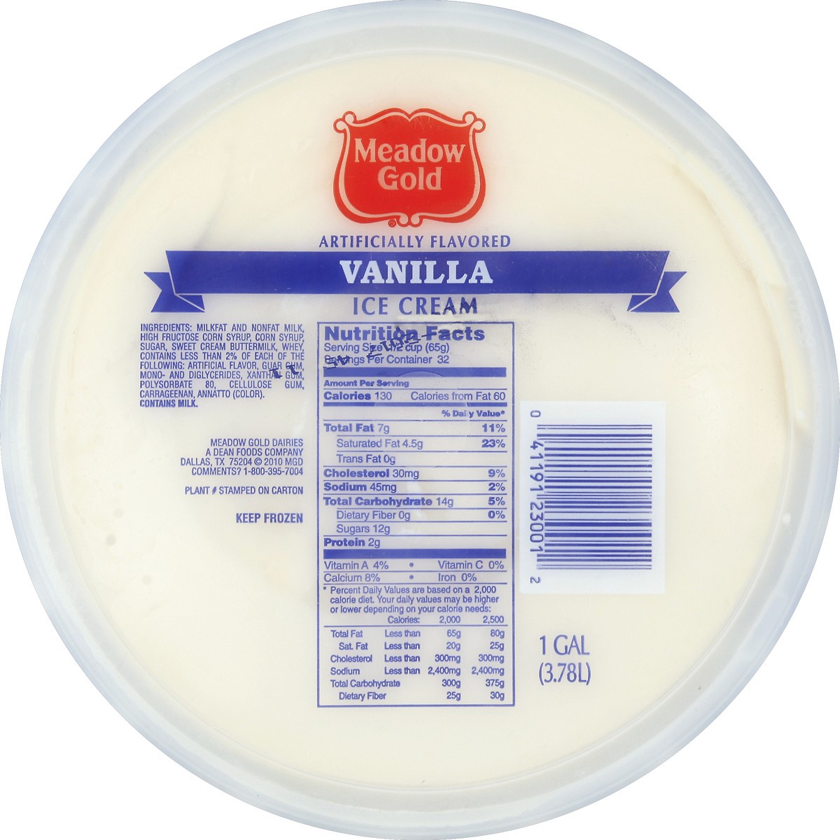 slide 2 of 6, Meadow Gold Vanilla Ice Cream, 1 gal