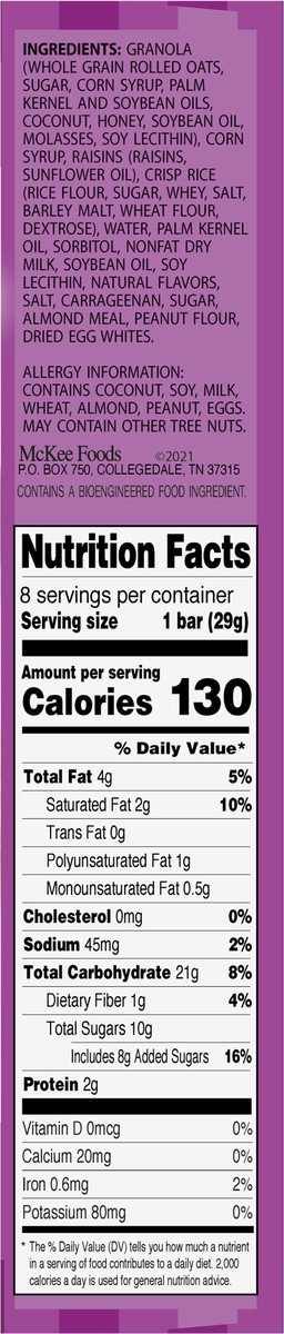 slide 9 of 12, Sunbelt Bakery Chewy Oatmeal Raisin Granola Bars 8 8 ea Box, 8 ct