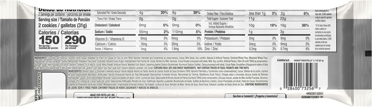 slide 7 of 9, Gamesa Cookies Chokis Chocatella 2.15 Oz, 2.1 oz