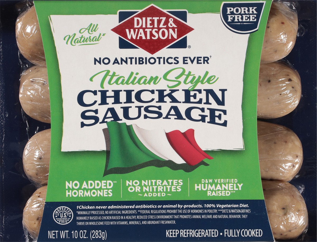 slide 3 of 13, Dietz & Watson Pork Free Italian Style Chicken Sausage 10 oz, 10 oz