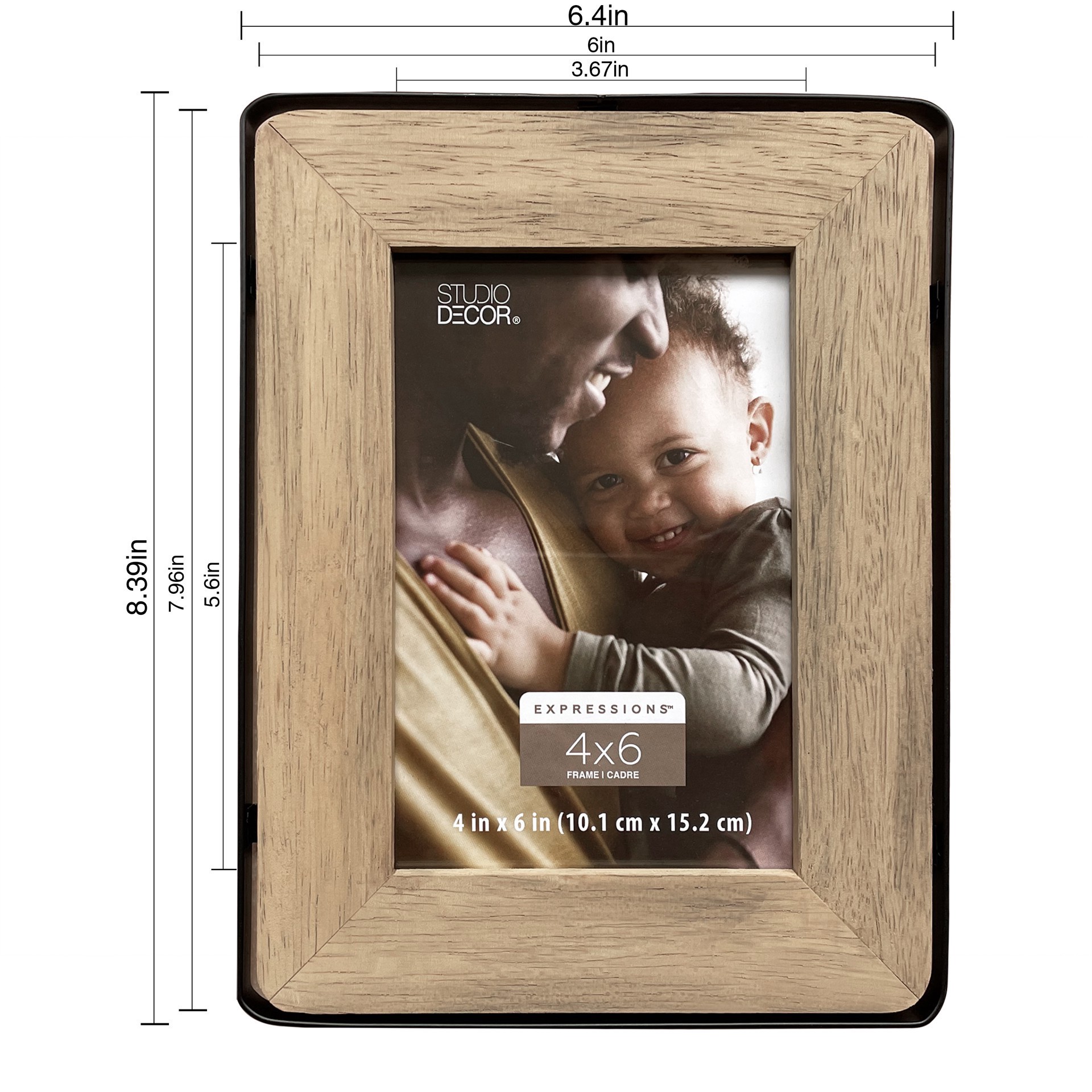slide 4 of 6, Expressions 4" X 6" Natural Wood & Black Frame By Studio Decor, 4 in x 6 in