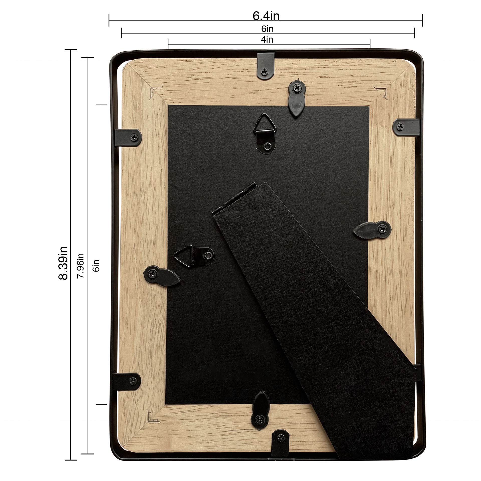 slide 5 of 6, Expressions 4" X 6" Natural Wood & Black Frame By Studio Decor, 4 in x 6 in