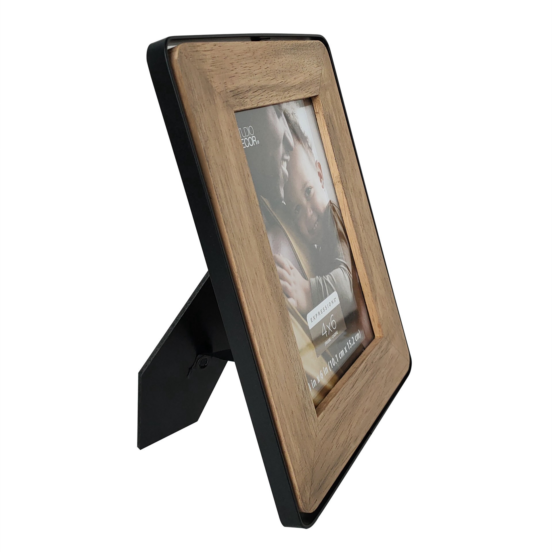 slide 2 of 6, Expressions 4" X 6" Natural Wood & Black Frame By Studio Decor, 4 in x 6 in