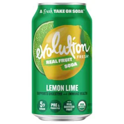 Evolution Fresh Lemon Lime Real Fruit Soda 12 oz