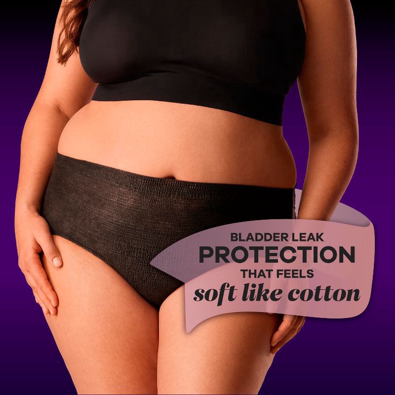 slide 9 of 11, Always Discreet Boutique Black Maximum Underwear - L - 18ct, 18 ct