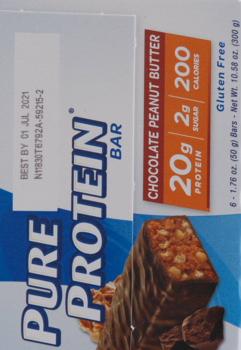 slide 13 of 13, Pure Protein Chocolate Peanut Butter Protein Bar 6 ea, 6 ct