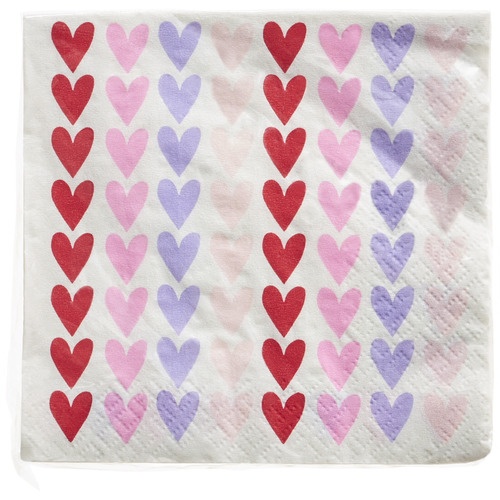 slide 1 of 1, Valentine Unique® heart tableware, luncheon napkins, 8 ct