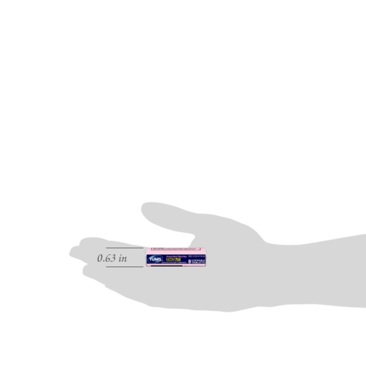 slide 4 of 14, TUMS Chewable Antacid Tablets for Extra Strength Heartburn Relief, Assorted Berries Flavors - 8 Count Roll, 8 ct