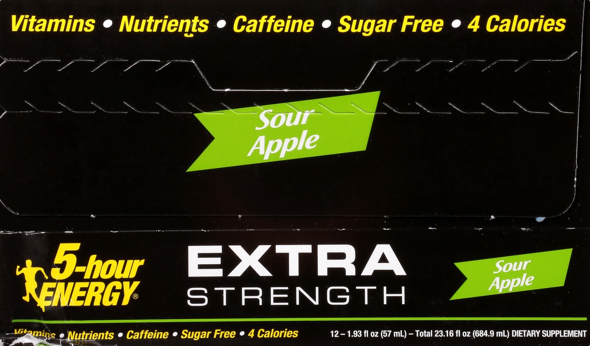 slide 1 of 13, 5-Hour Energy 12 Pack Extra Strength Sour Apple Energy Shot 12 ea - 12 ct, 12 ct