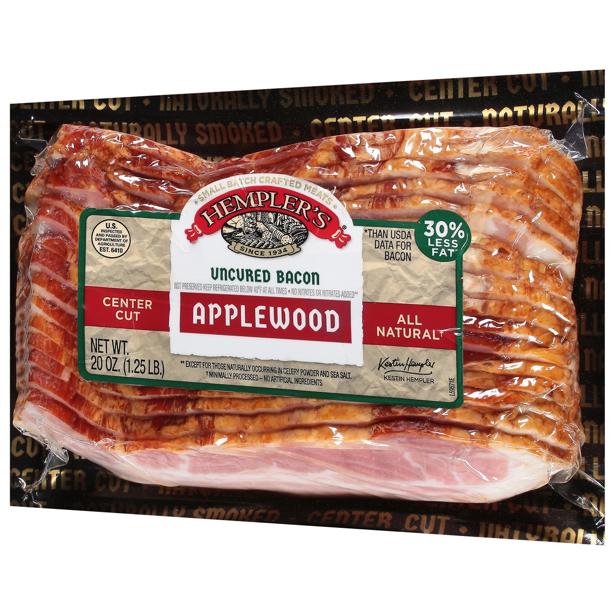 slide 5 of 9, Hempler's Uncured Center Cut Applewood Bacon 20 oz, 20 oz