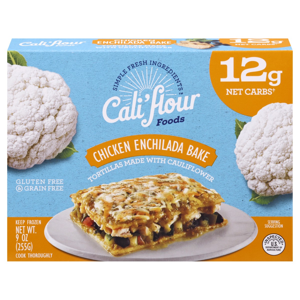 slide 1 of 12, Cali'flour Foods Cali'flour Chicken Enchilada Bake, 4 ct; 9 oz