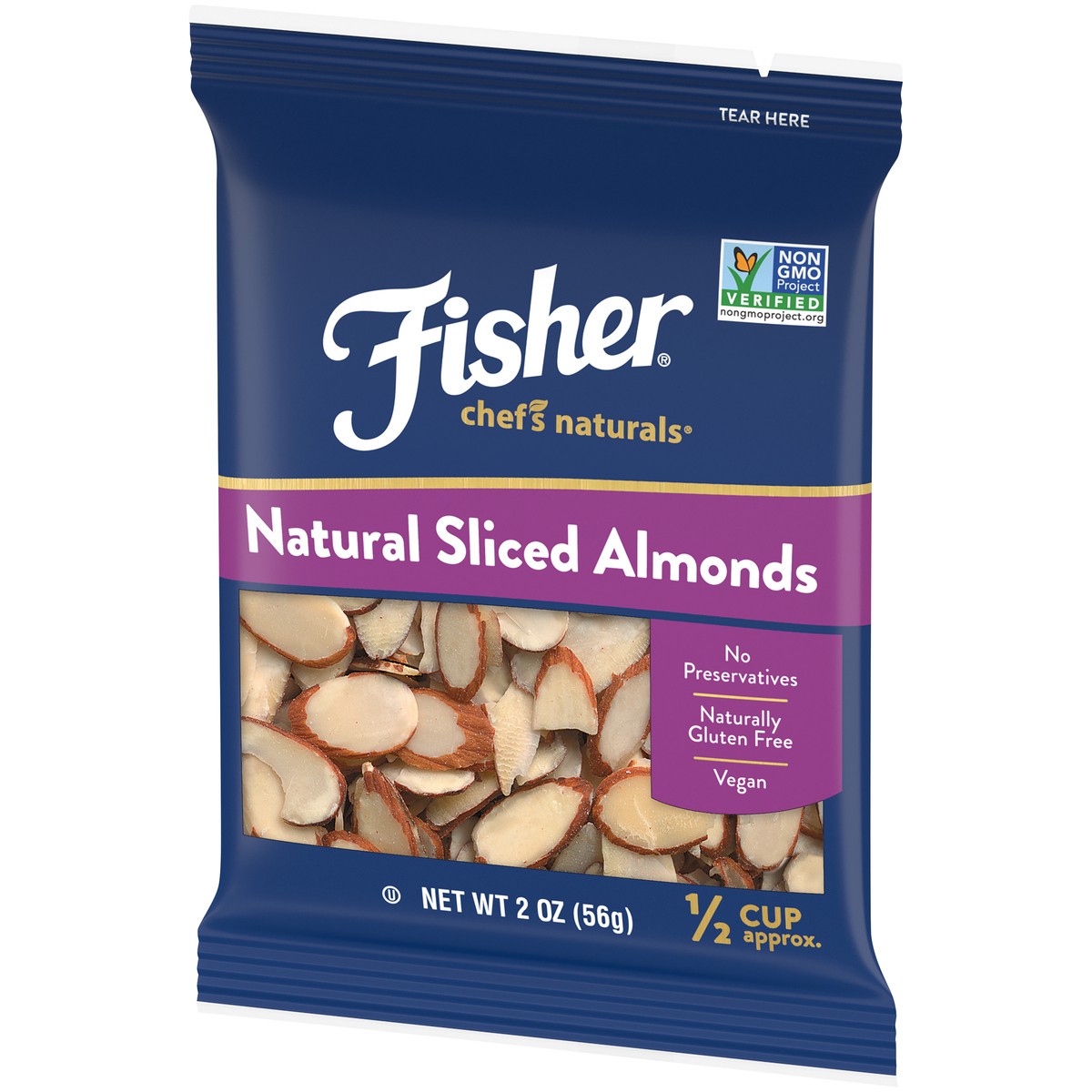 slide 3 of 9, Fisher Almonds Natural Sliced, 2 oz