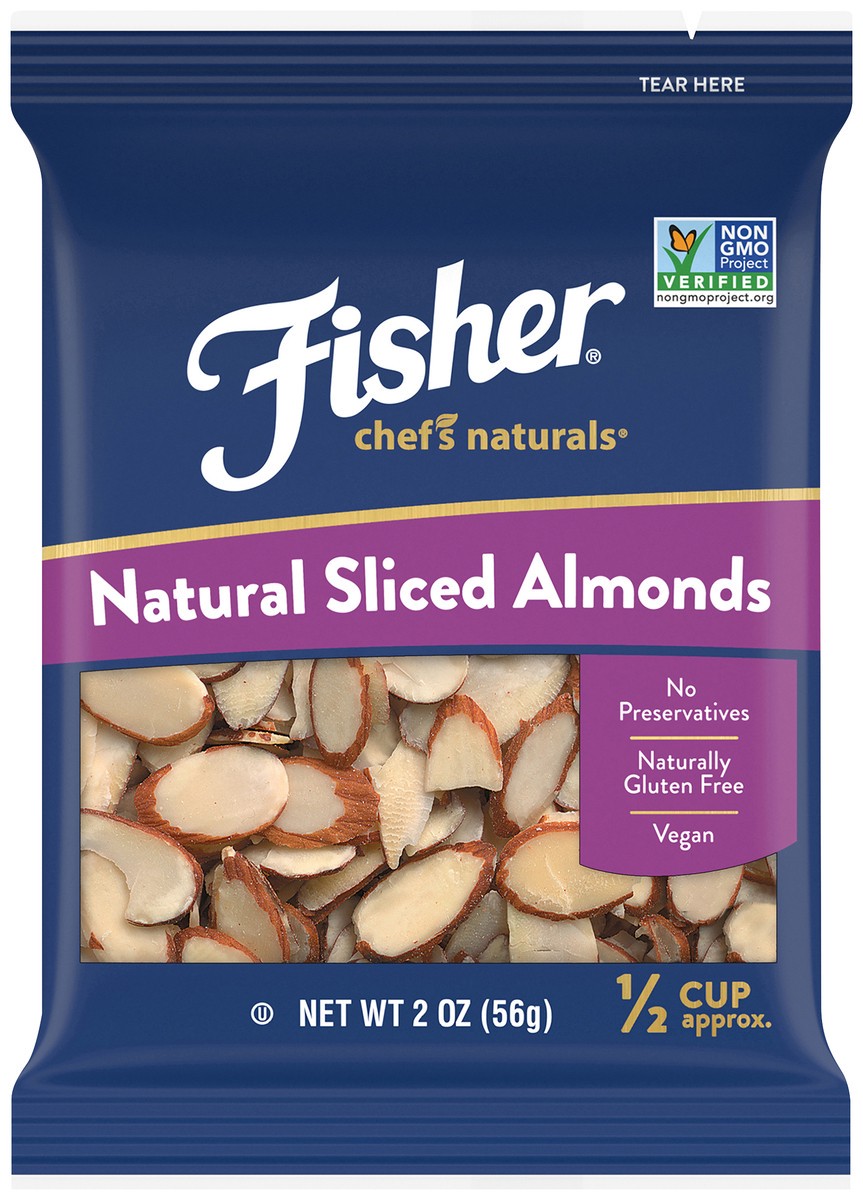 slide 6 of 9, Fisher Almonds Natural Sliced, 2 oz