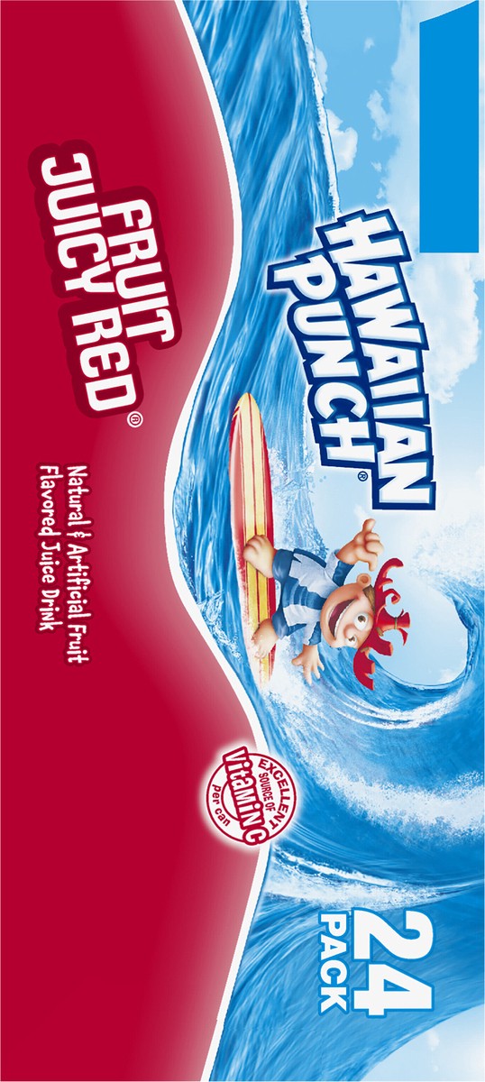 slide 9 of 10, Hawaiian Punch Fruit Juicy Red Juice Drink, 12 fl oz cans, 24 pack, 24 ct