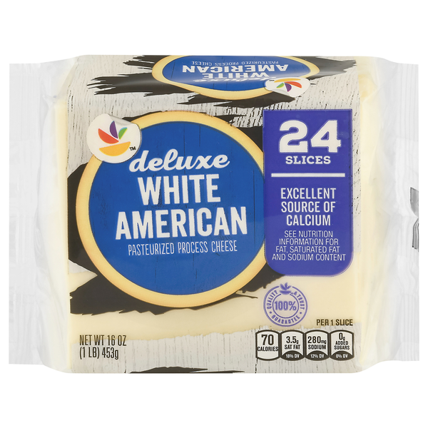 slide 1 of 1, Deluxe White American Cheese Slices - 24 ct, 24 ct; 16 oz