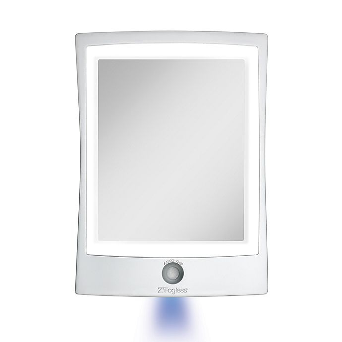 slide 2 of 6, Haven Rectangular Fogless LED Shaving Mirror - White, 9 in x 7 in