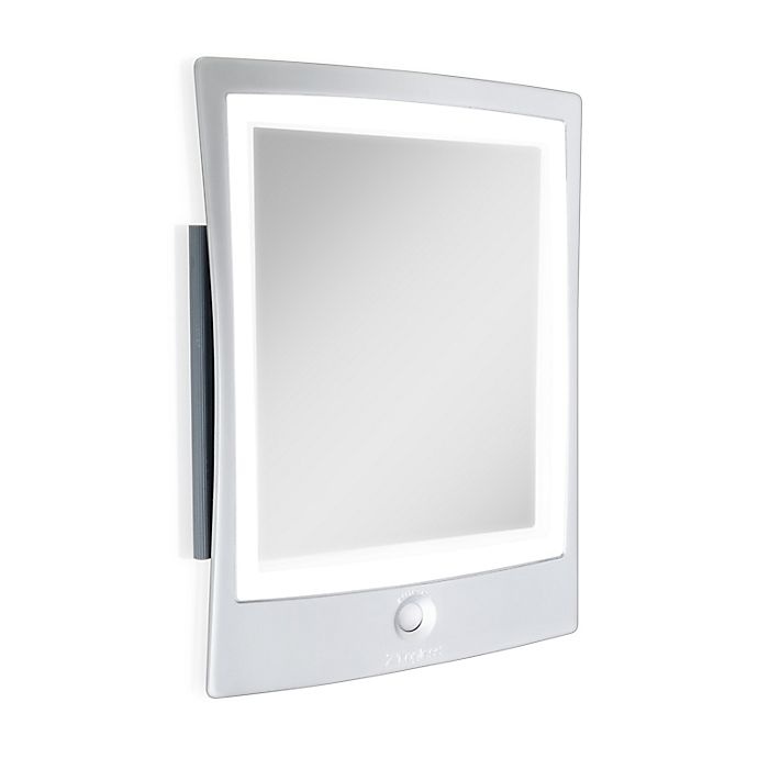 slide 1 of 6, Haven Rectangular Fogless LED Shaving Mirror - White, 9 in x 7 in