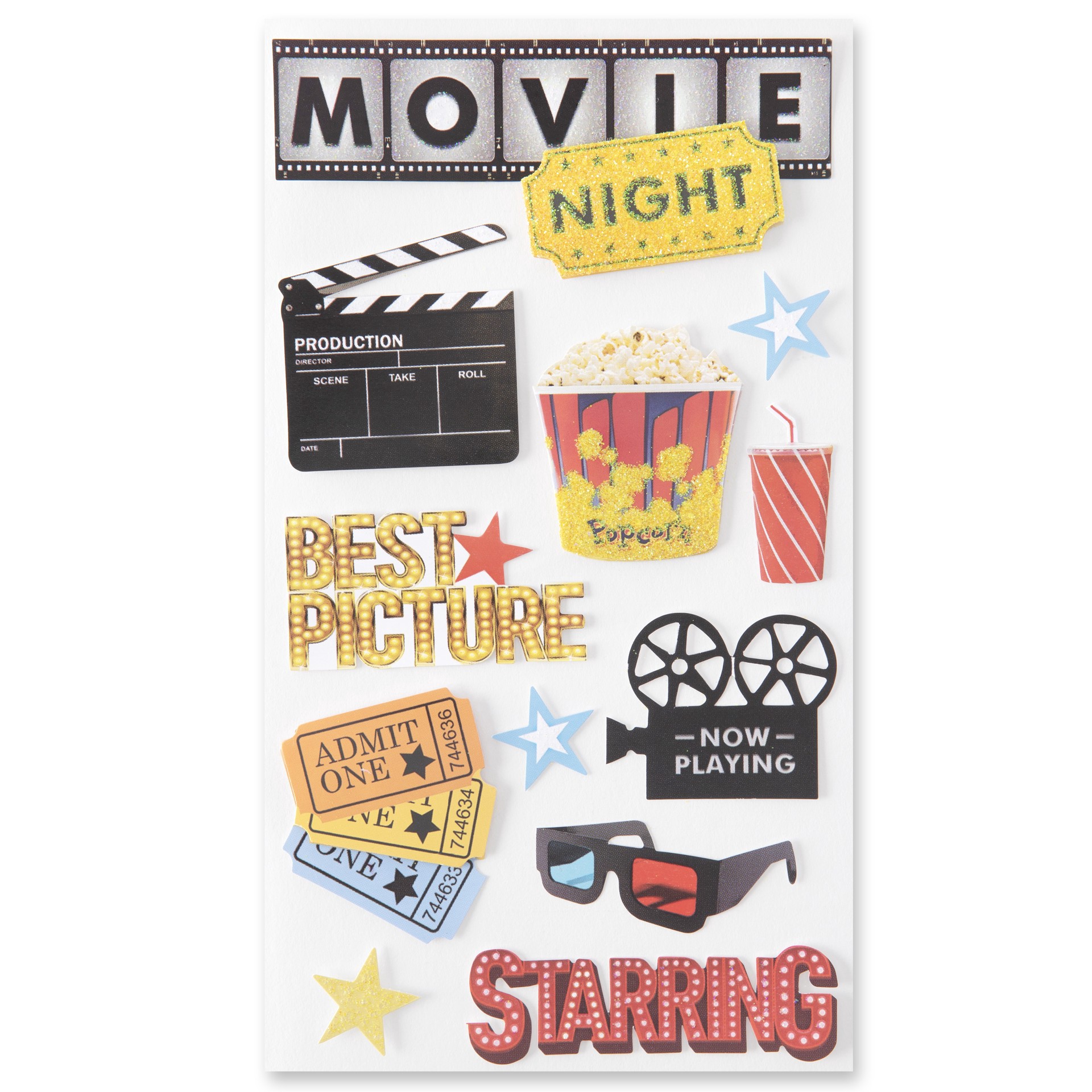 slide 4 of 6, Movie Stickers By Recollections, 3.875 in x 6.875 in