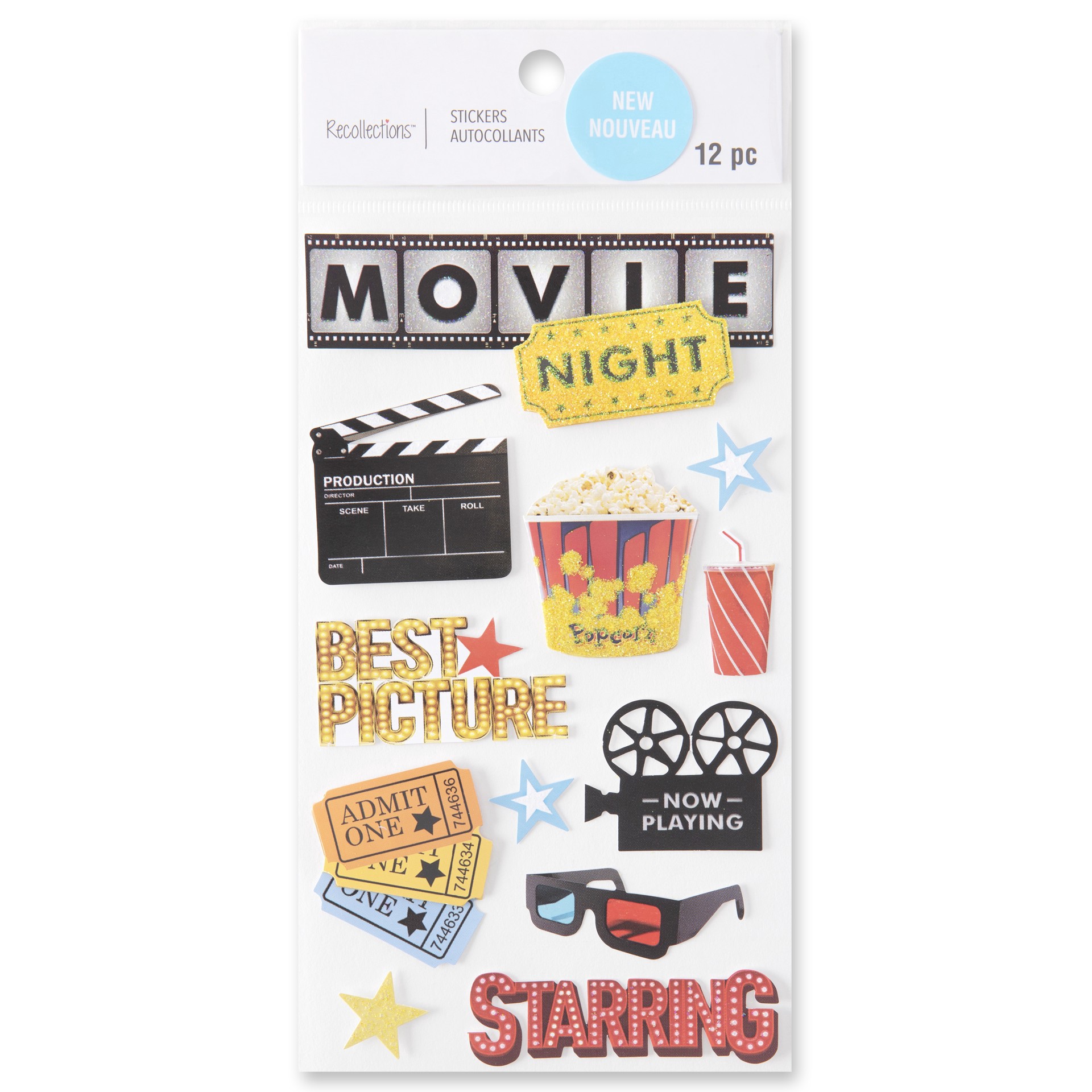 slide 5 of 6, Movie Stickers By Recollections, 3.875 in x 6.875 in