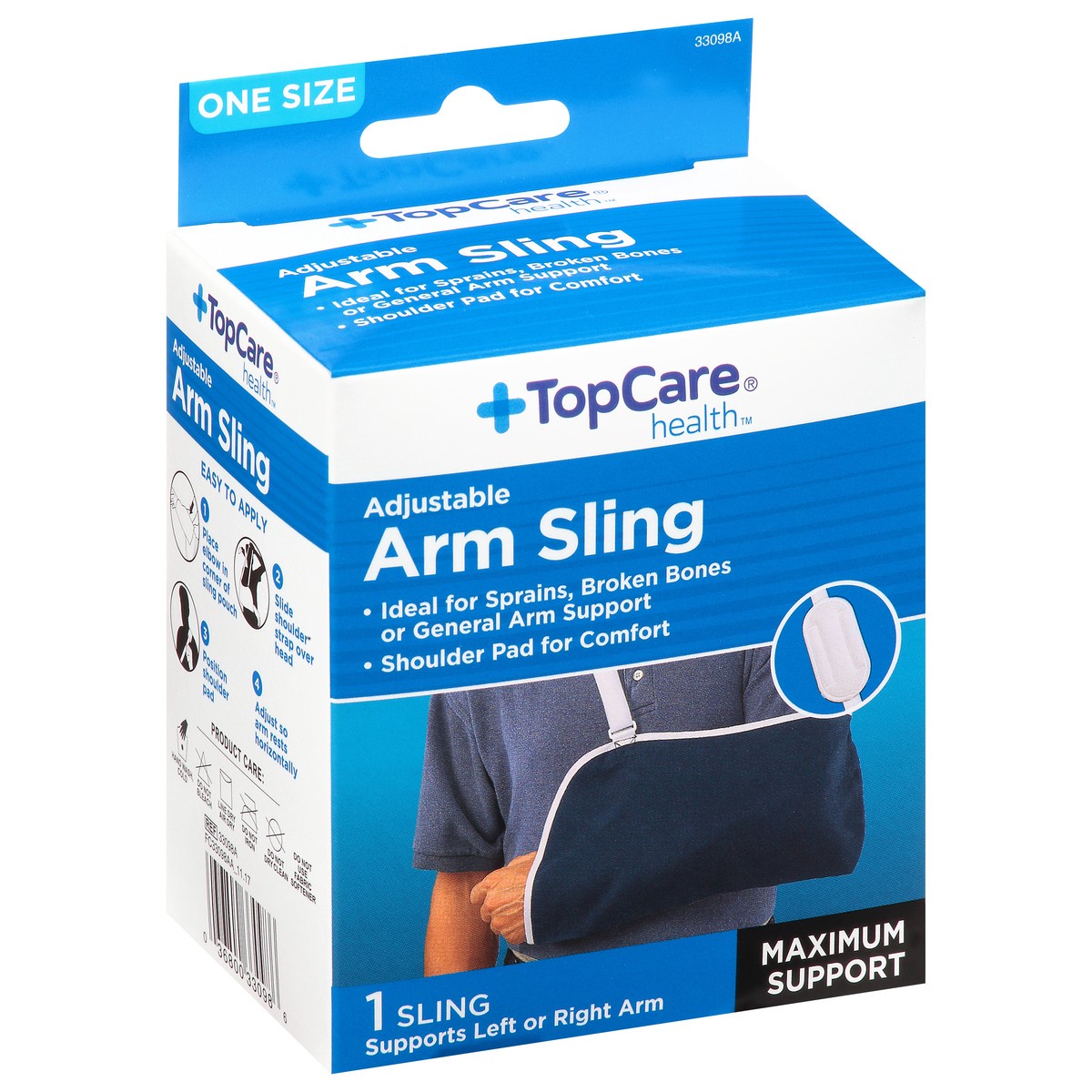 slide 2 of 9, TopCare Health One Size Adjustable Maximum Support Arm Sling 1 ea, 1 ct