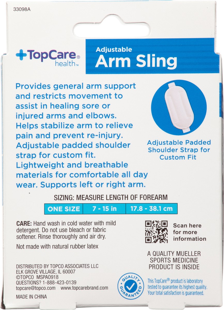 slide 7 of 9, TopCare Health One Size Adjustable Maximum Support Arm Sling 1 ea, 1 ct