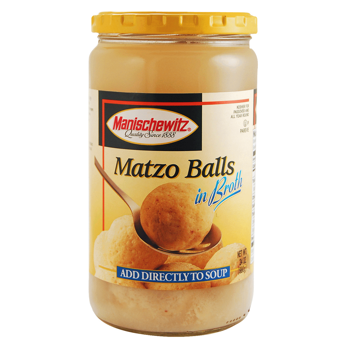 slide 1 of 1, Manischewitz Matzo Balls In Broth - Kosher For Passover, 24 oz