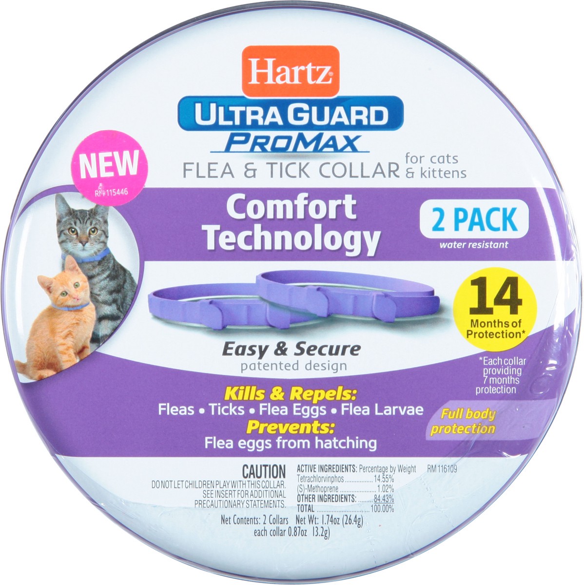 slide 9 of 12, Hartz Ultraguard ProMax 2 Pack Flea & Tick Collars for Cats and Kitten 2 Pack Not Packed 2 ea, 2 ct