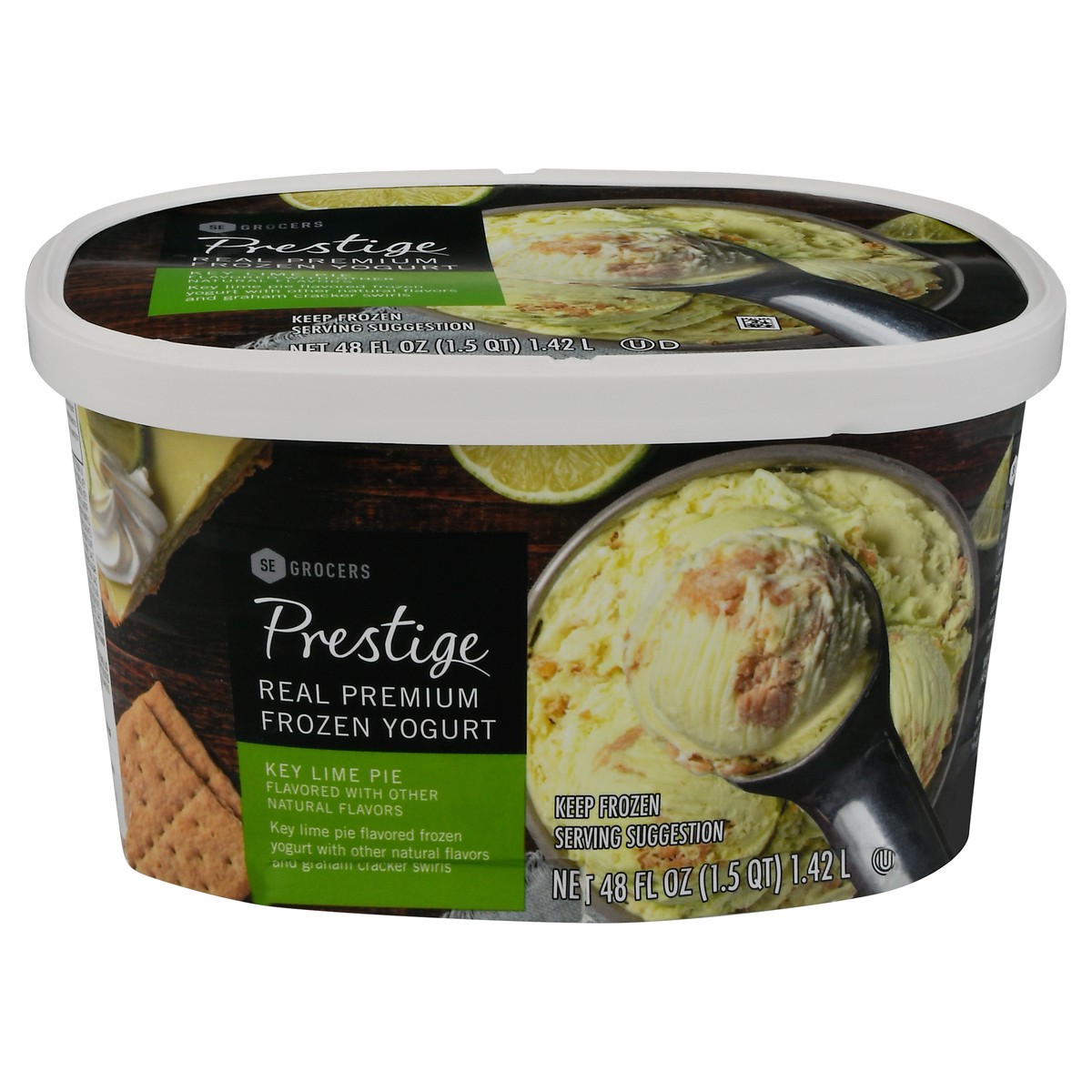 slide 6 of 14, SE Grocers Prestige Prestige Frozen Yogurt Key Lime Pie, 48 oz