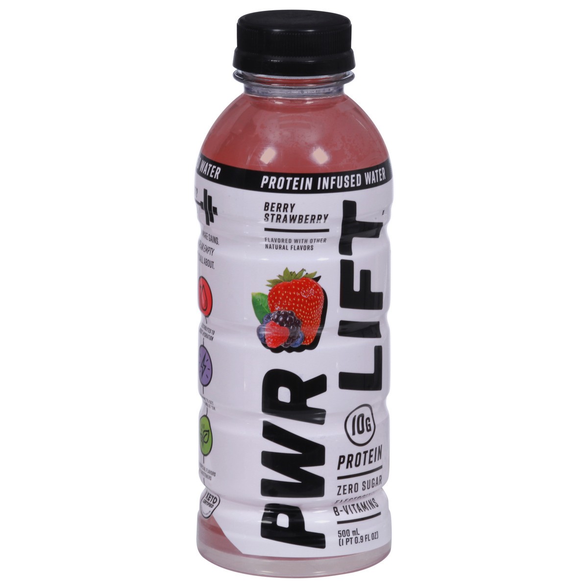 slide 3 of 9, Pwr Lift Berry Strawberry Protein Infused Water - 500 ml, 16.9 oz