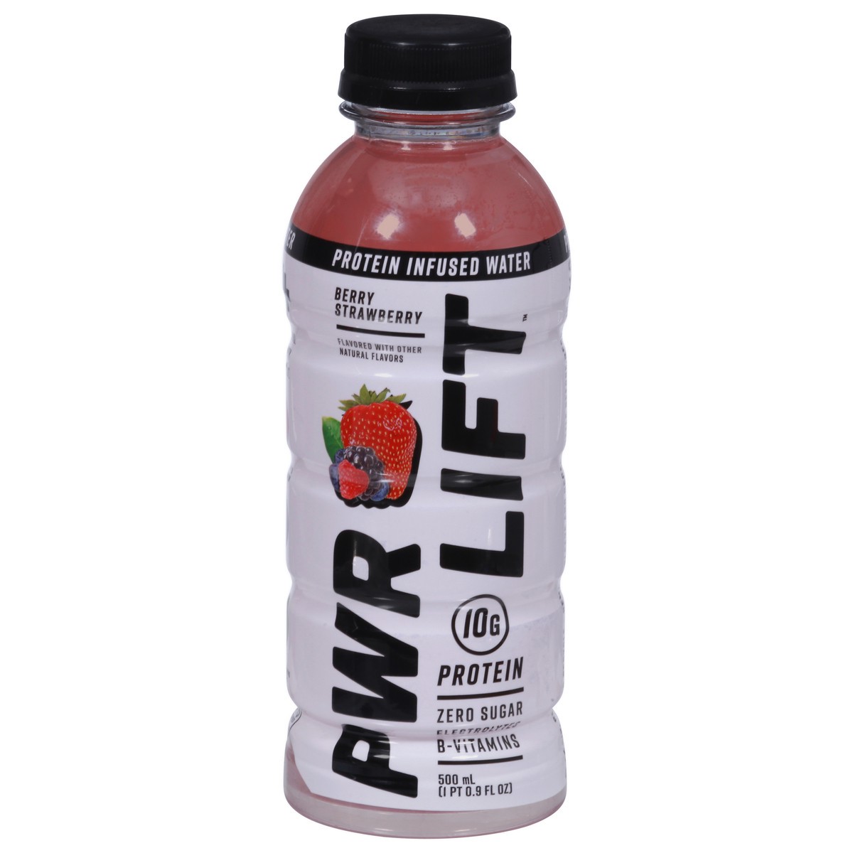slide 1 of 9, Pwr Lift Berry Strawberry Protein Infused Water - 500 ml, 16.9 oz