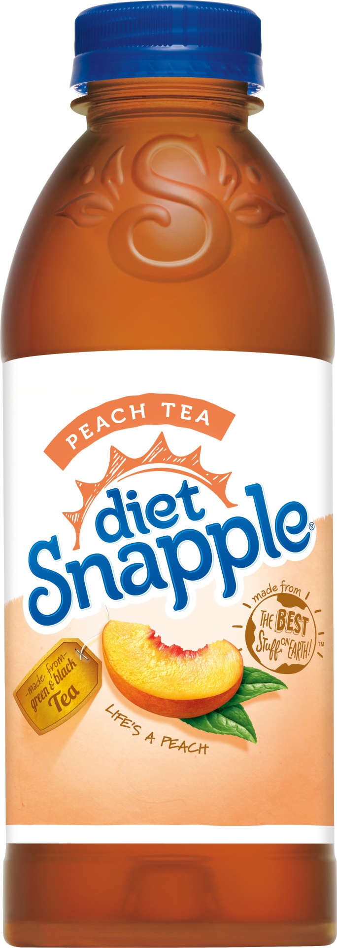 slide 1 of 2, Diet Snapple Peach Tea Bottle, 20 fl oz