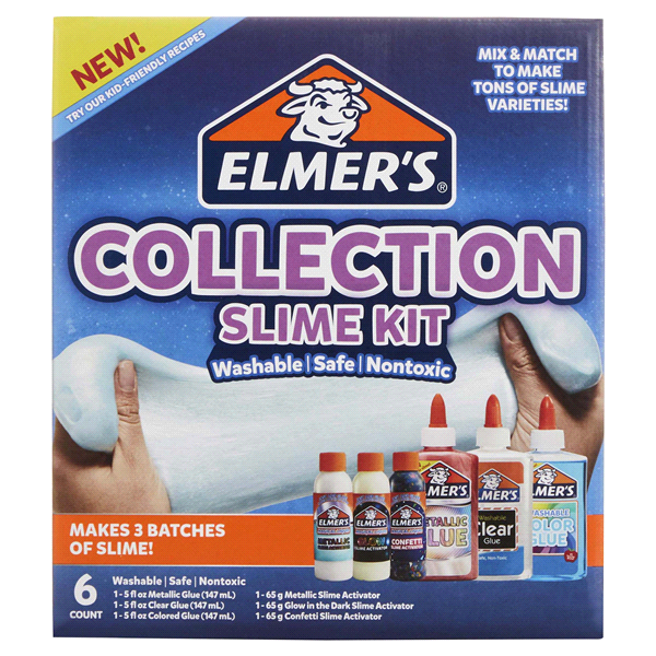 slide 1 of 1, Elmer's Collection Slime Kit, 6 ct