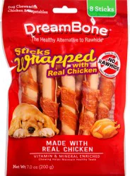 DreamBone Sticks Wrapped Dog Chews with Chicken & Vegetables 8 ea